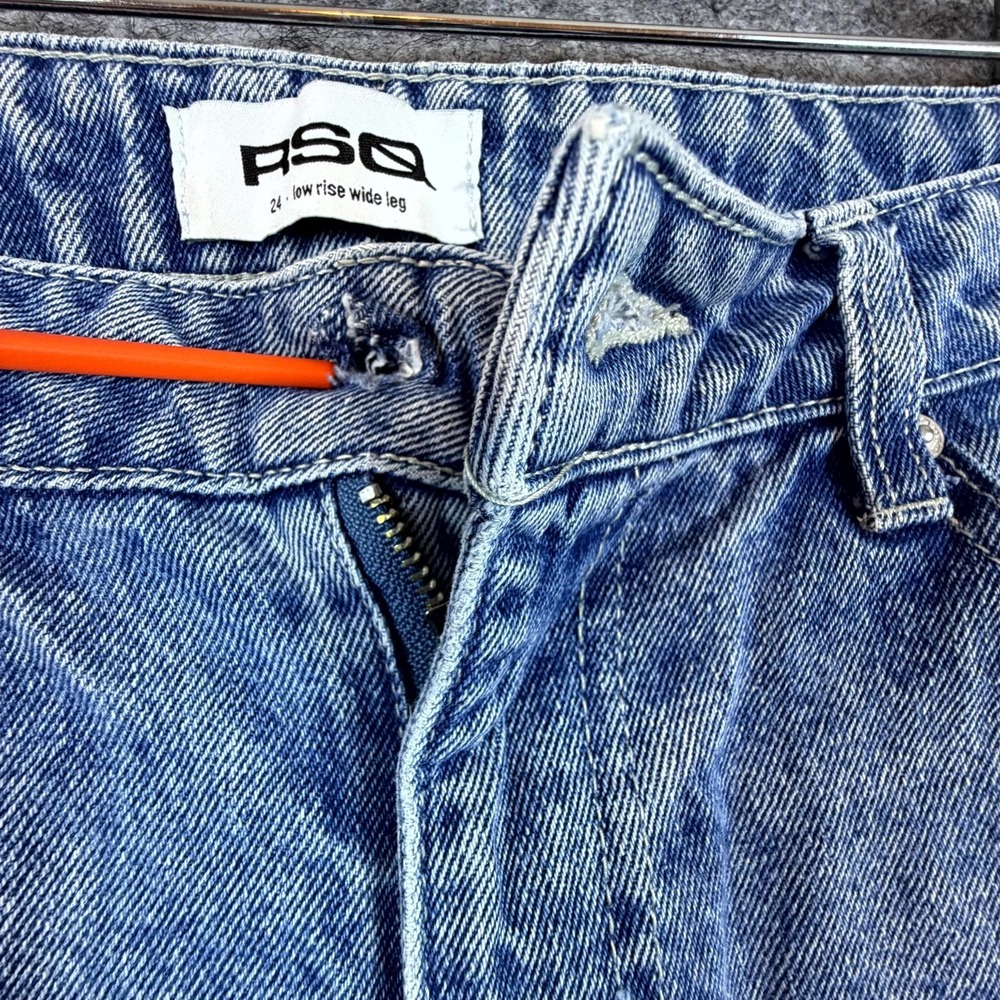 RSQ Baggy Jeans Womens 24 Blue Denim 100% Cotton Low Rise Wide Leg‎ Light Wash - Picture 7 of 9